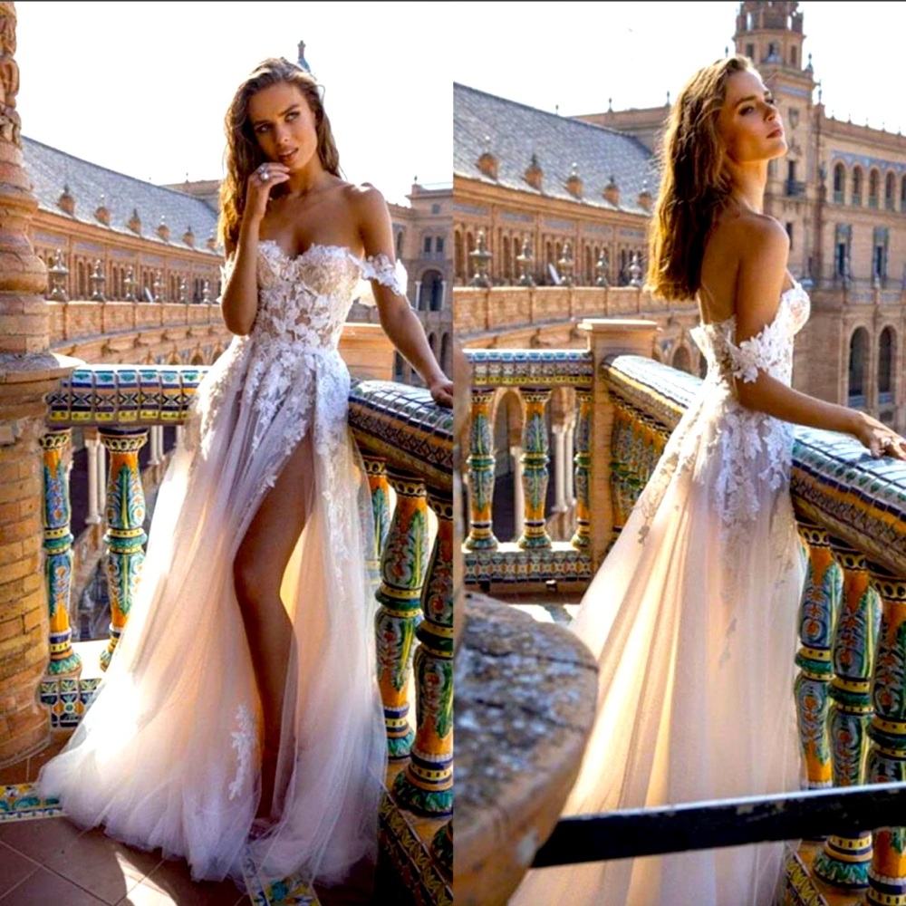 NEW BOHO TULLE WEDDING DRESS | SIZE 4 | WHITE